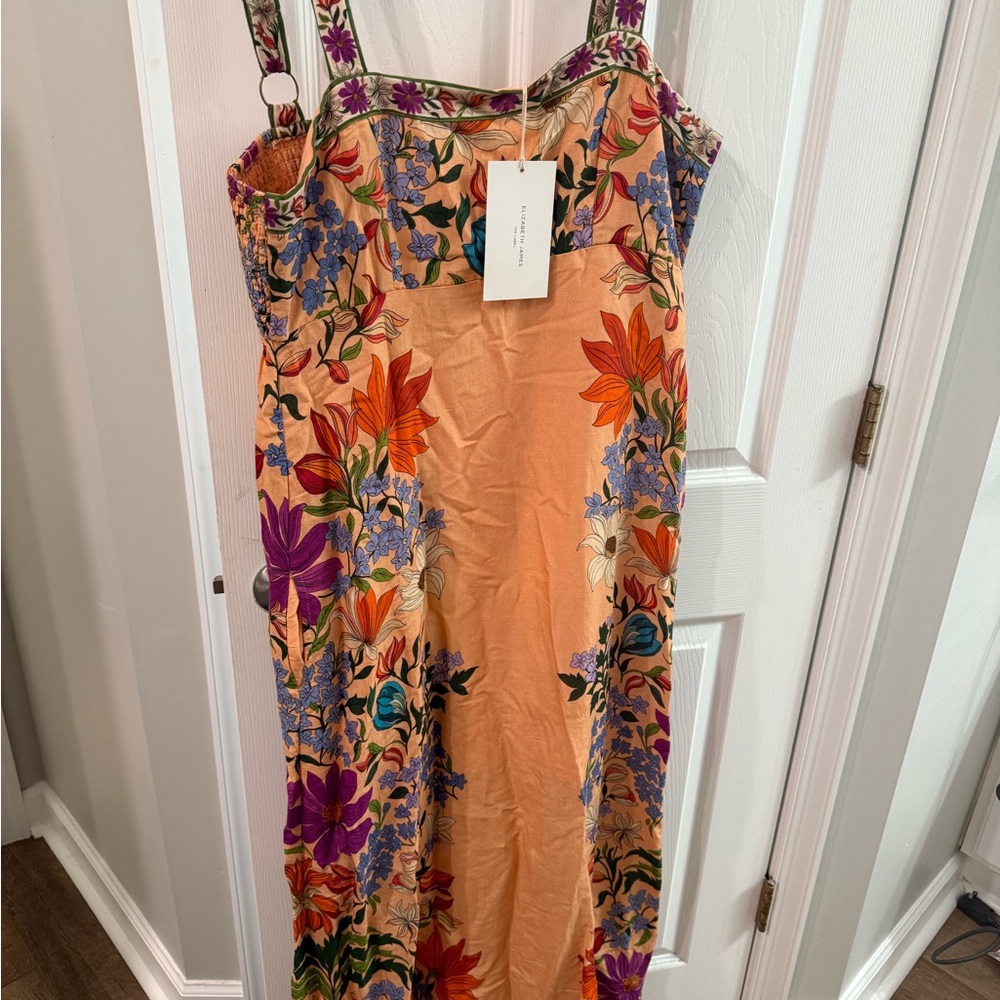 Elizabeth and James Floral Maxi Dress - Orange, Purple, Blue